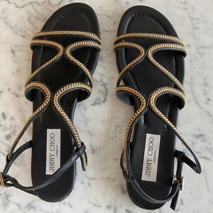 jimmy Choo black chain link sandal